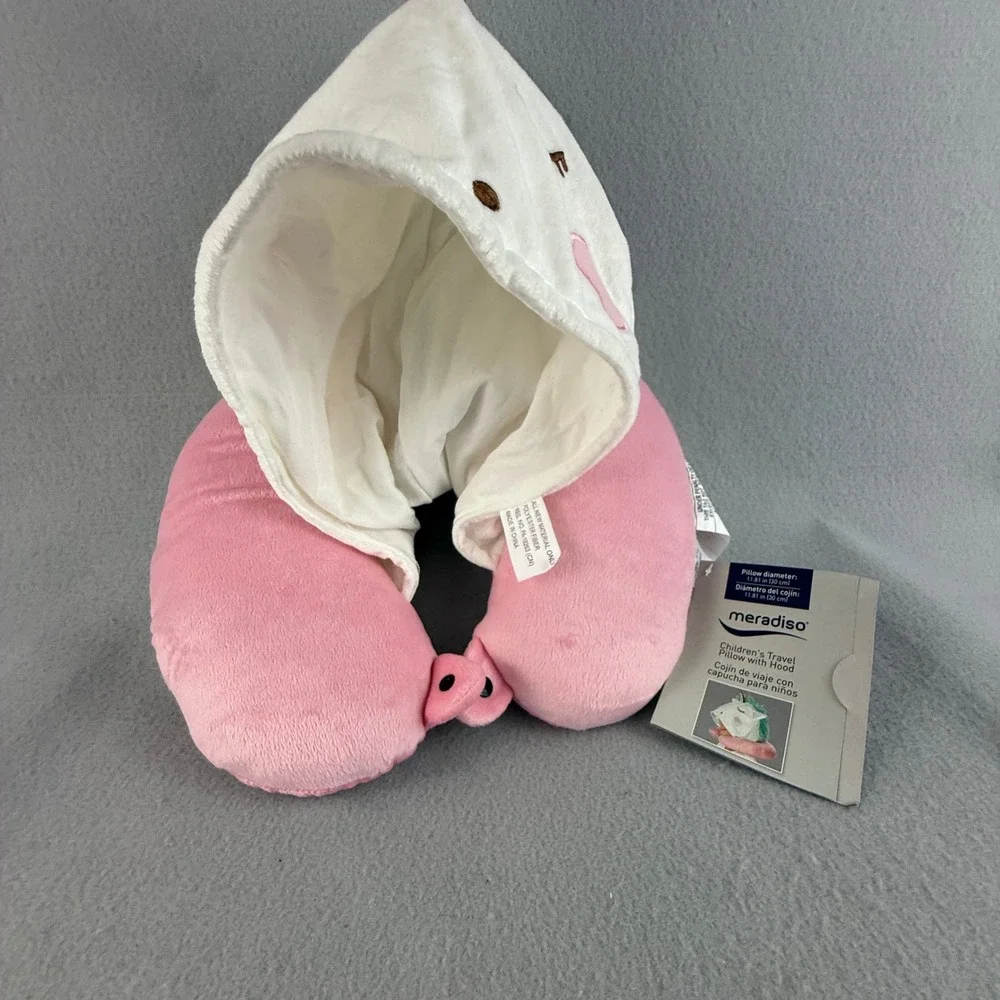 Meradiso Kids Unicorn Travel Neck Pillow with Hood Snap Closure Ages‎ 8-14 Years
